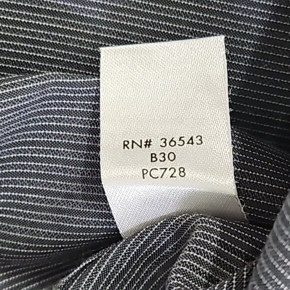 Calvin Klein Button Down Shirt Men's L Black Grey Stripe Slim Fit EUC Old Money - Picture 8 of 15